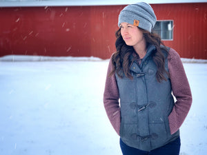 Addison - Heathered gray slouch beanie